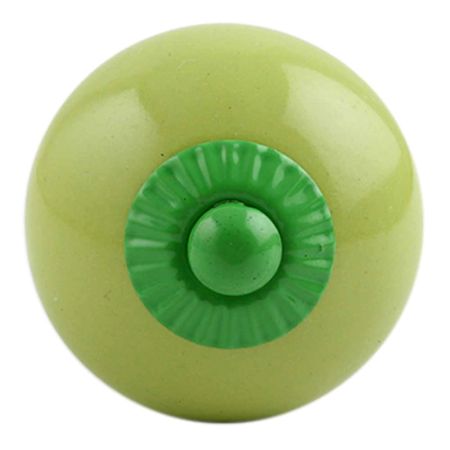 Lime Round Green Fitting Ceramic Knob